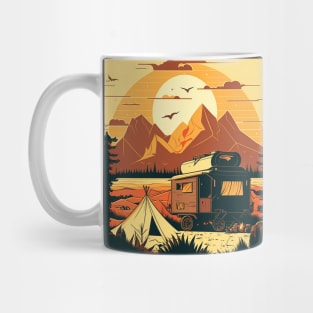 Camping Adventure Sunset, Camping Van Mug